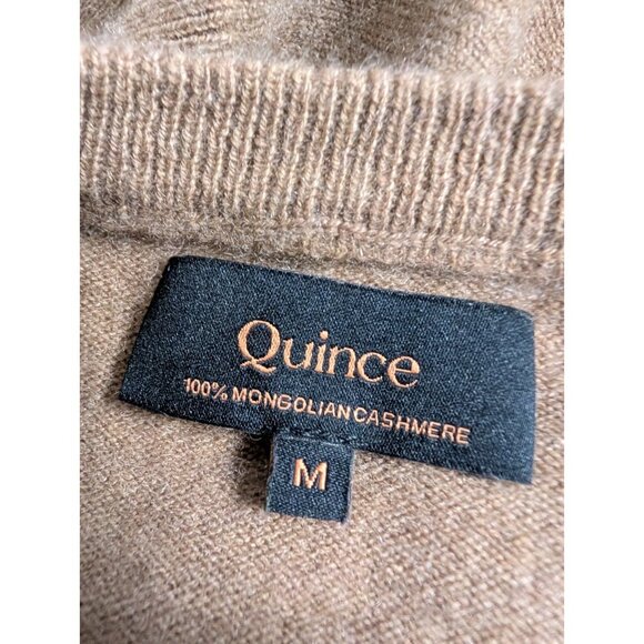 Quince Mongolian Cashmere Crew Neck Sweater Medium Teak Beige - Picture 7 of 11